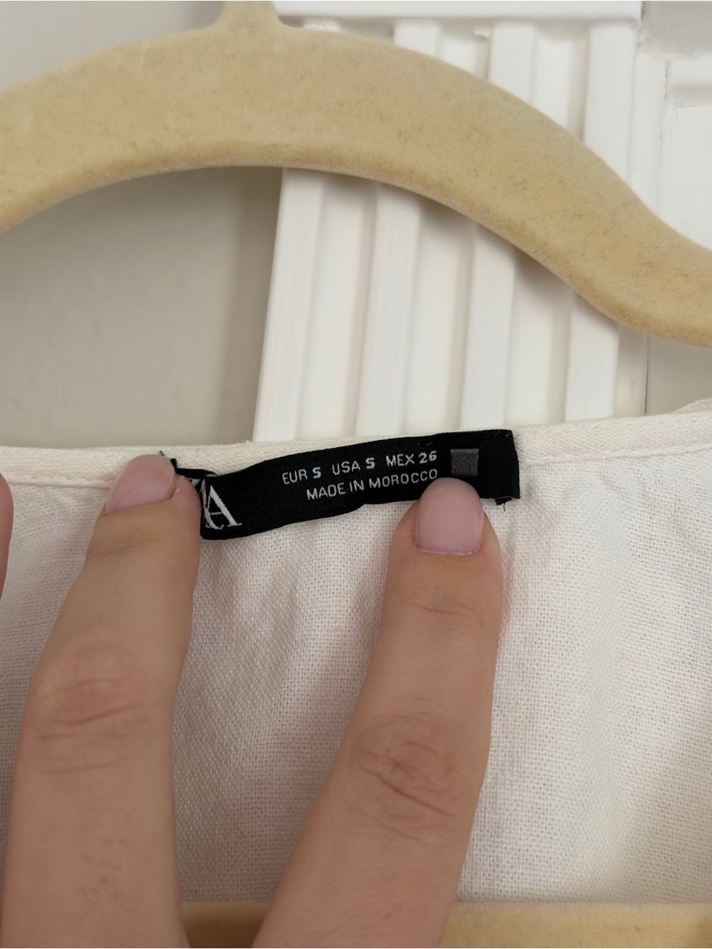 Zara Cream Smocked-Waist V-Neck Mini Dress - Picture 5 of 6